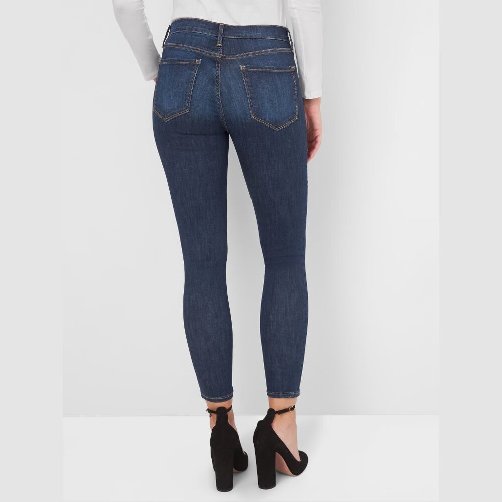 Gap 1969 Mid Rise True Skinny Jeans in Sculpt dark indigo 32 / 14 NWT